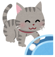 おもちゃで遊ぶ猫のイラスト