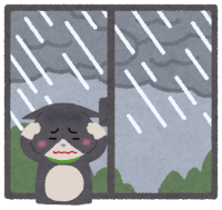 梅雨が苦手な猫のイラスト