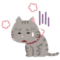 暑い猫のイラスト