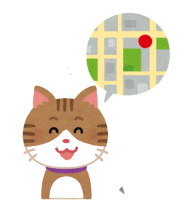 道がわかる猫のイラスト