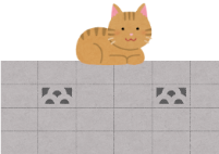 塀の上にいる猫のイラスト