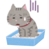 便秘になっている猫のイラスト