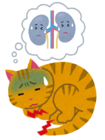 腎不全の猫のイラスト