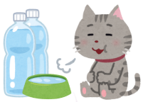 水をたくさん飲む猫のイラスト