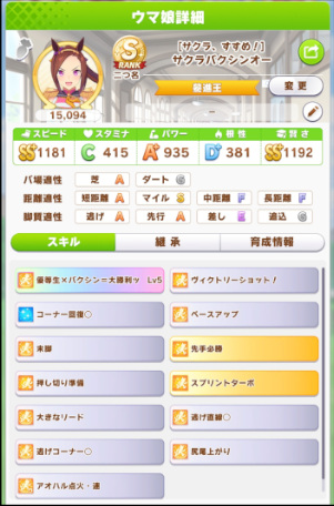 キャラの能力値の画像