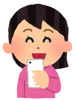 スマホを使う女性のイラスト