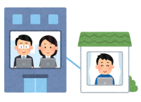 データを送信する人のイラスト