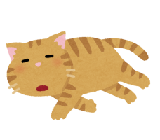 寝転がる猫のイラスト