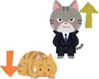 猫の上下関係のイラスト