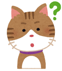 不思議に思っている猫のイラスト