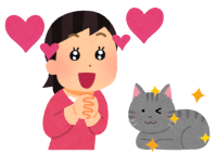 猫好きな人のイラスト