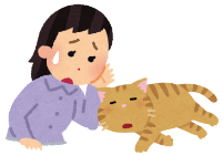 無呼吸症候群の猫のイラスト