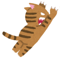 飛びかかる猫のイラスト