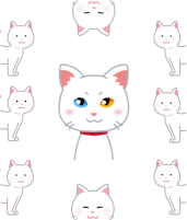 白猫がいっぱいいるイラスト