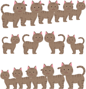キジトラ猫がいっぱいのイラスト