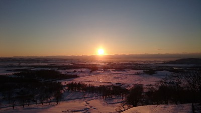 まきばの家展望台からの夕陽,池田町地域おこし協力隊blog