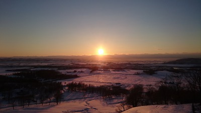 まきばの家展望台からの夕陽,池田町地域おこし協力隊blog