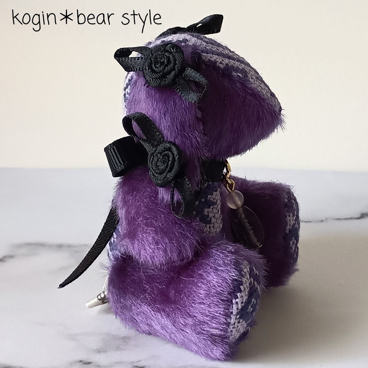 小悪魔ラベンダーのロップイヤー - こぎん刺しのテディベア作家 kogin