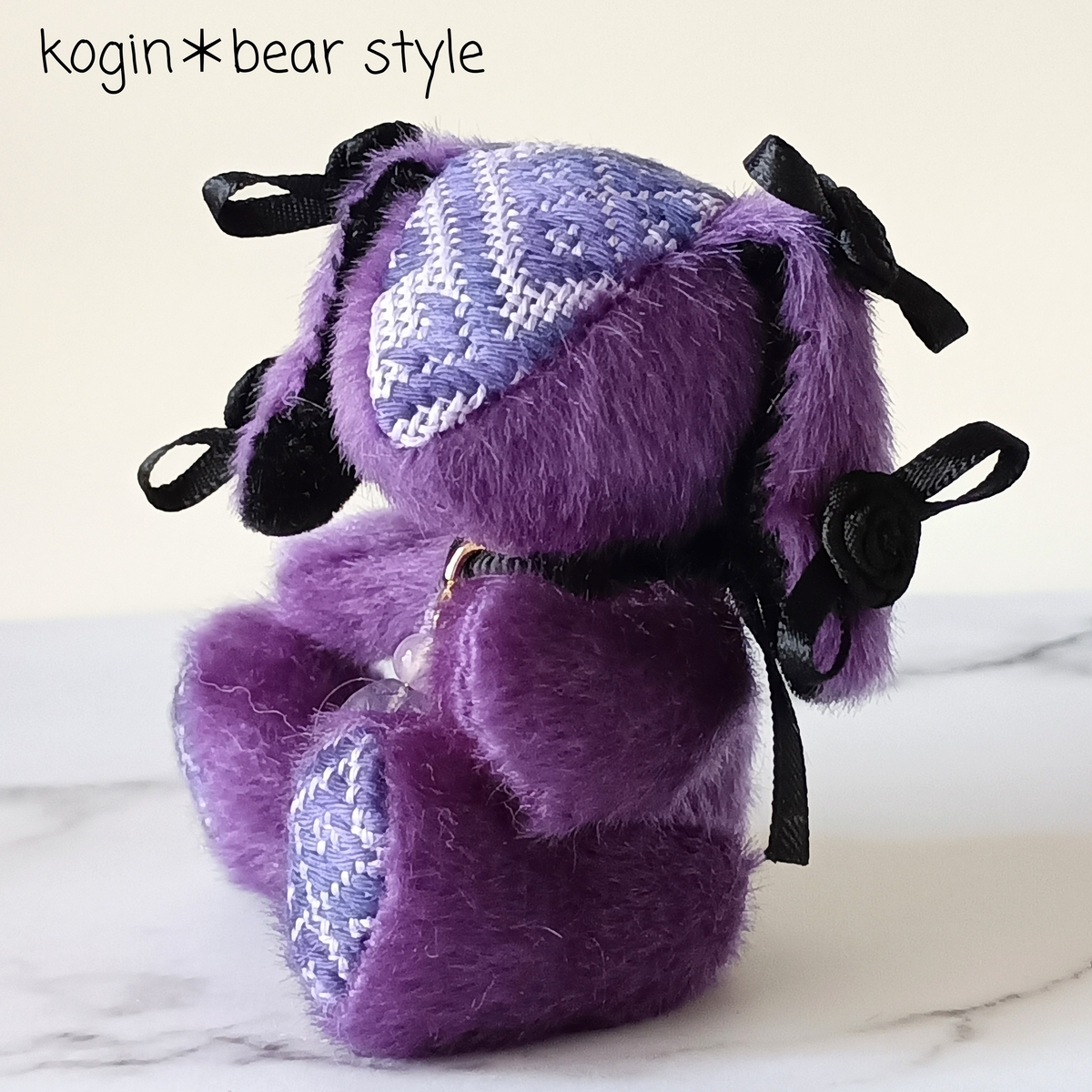 小悪魔ラベンダーのロップイヤー - こぎん刺しのテディベア作家 kogin