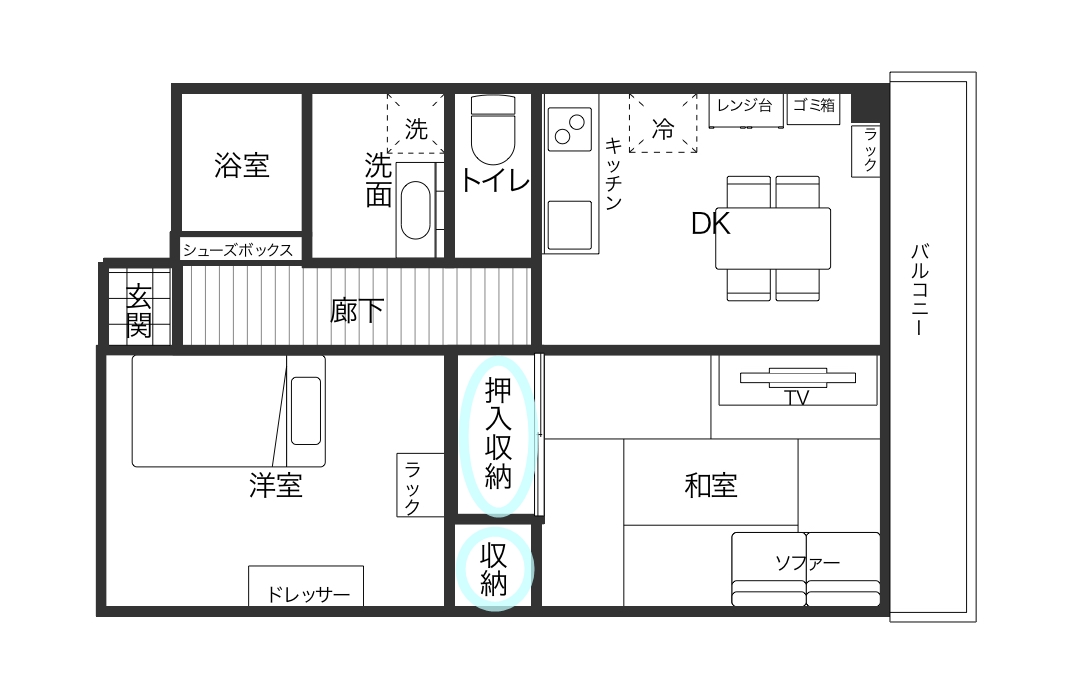 くろうさ家間取り図