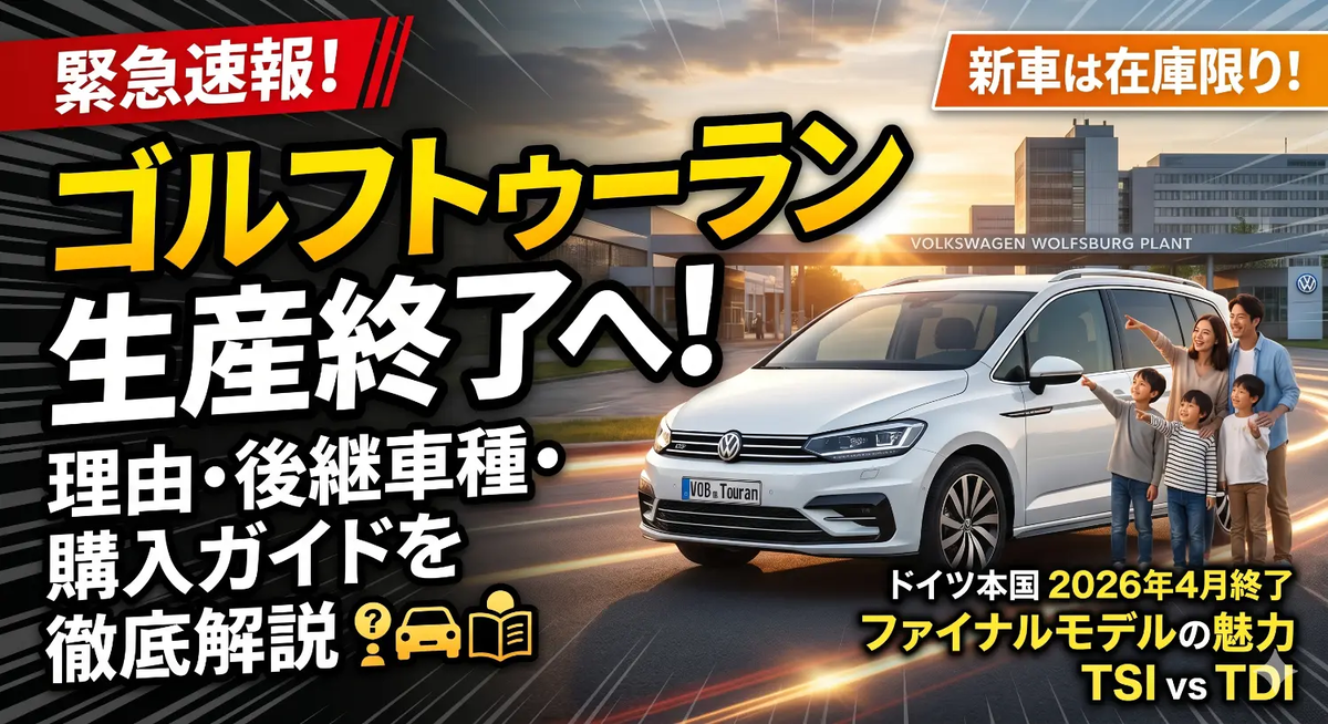 ワーゲンゴルフトゥーランが生産終了へ！理由や後継車種・今後の購入 