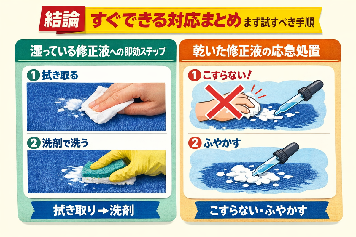 結論（すぐできる対応まとめ）：まず試すべき手順