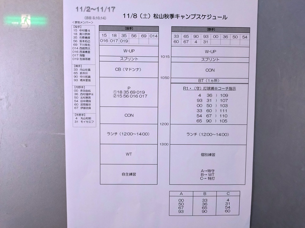 スケジュール