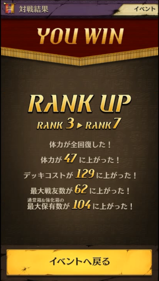 ランクアップ