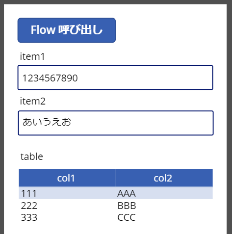 Microsoft (Office365) PowerAppsからFlowに、マップデータを渡して、配列データを受け取る方法