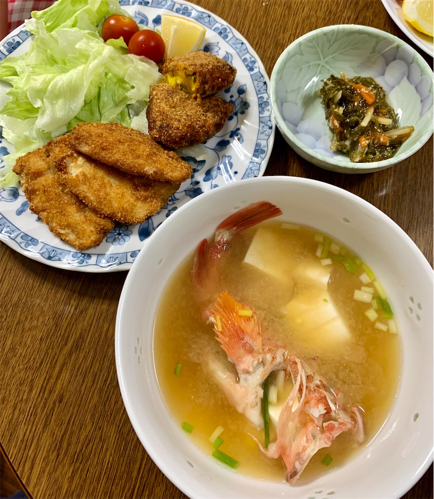 今日の献立 我が家の晩ごはん あらかぶのお味噌汁 れんのブログ