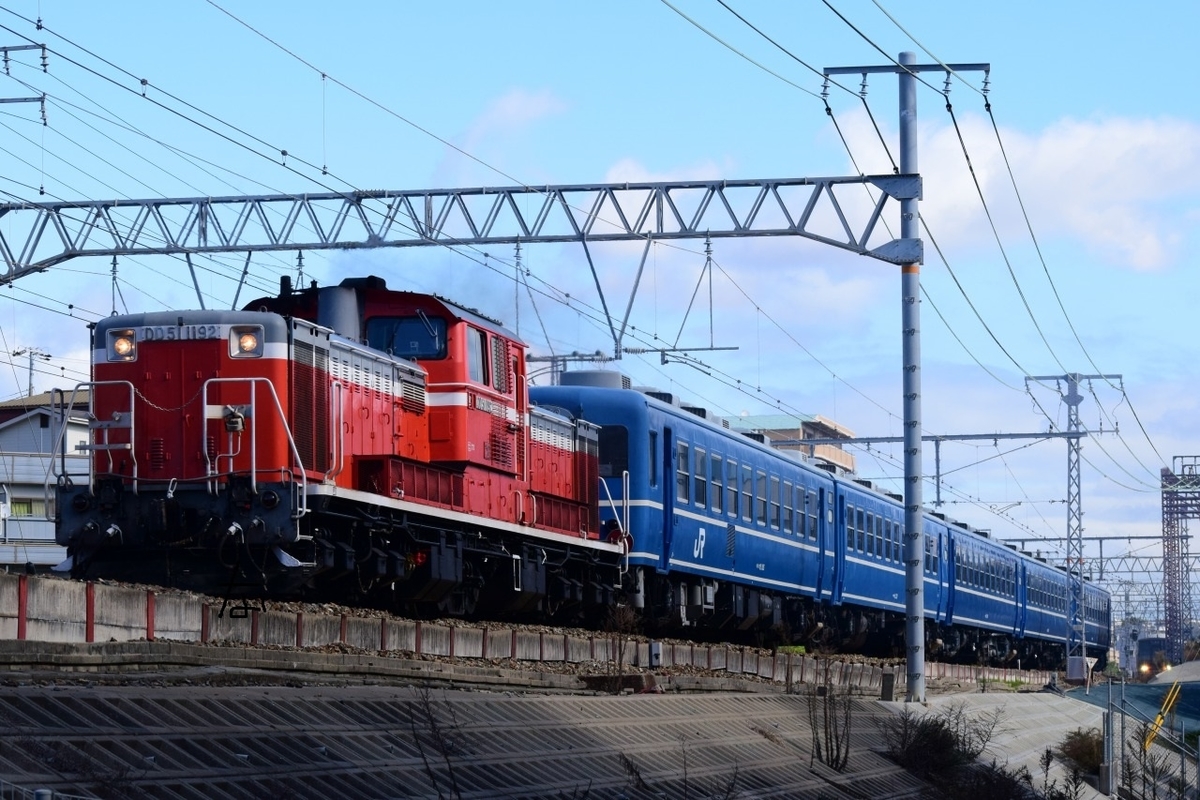 第1431列車 12系客車 走る 網干訓練を狙う 写真は鉄で出来ている