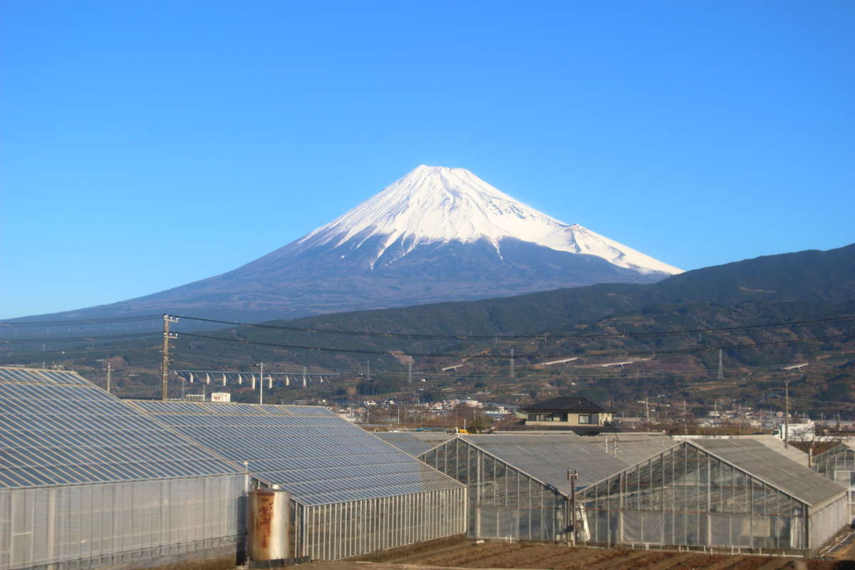 f:id:kzlife:20200203221801j:plain 東田子の浦駅近辺の東海道本線の車窓から眺める富士山
