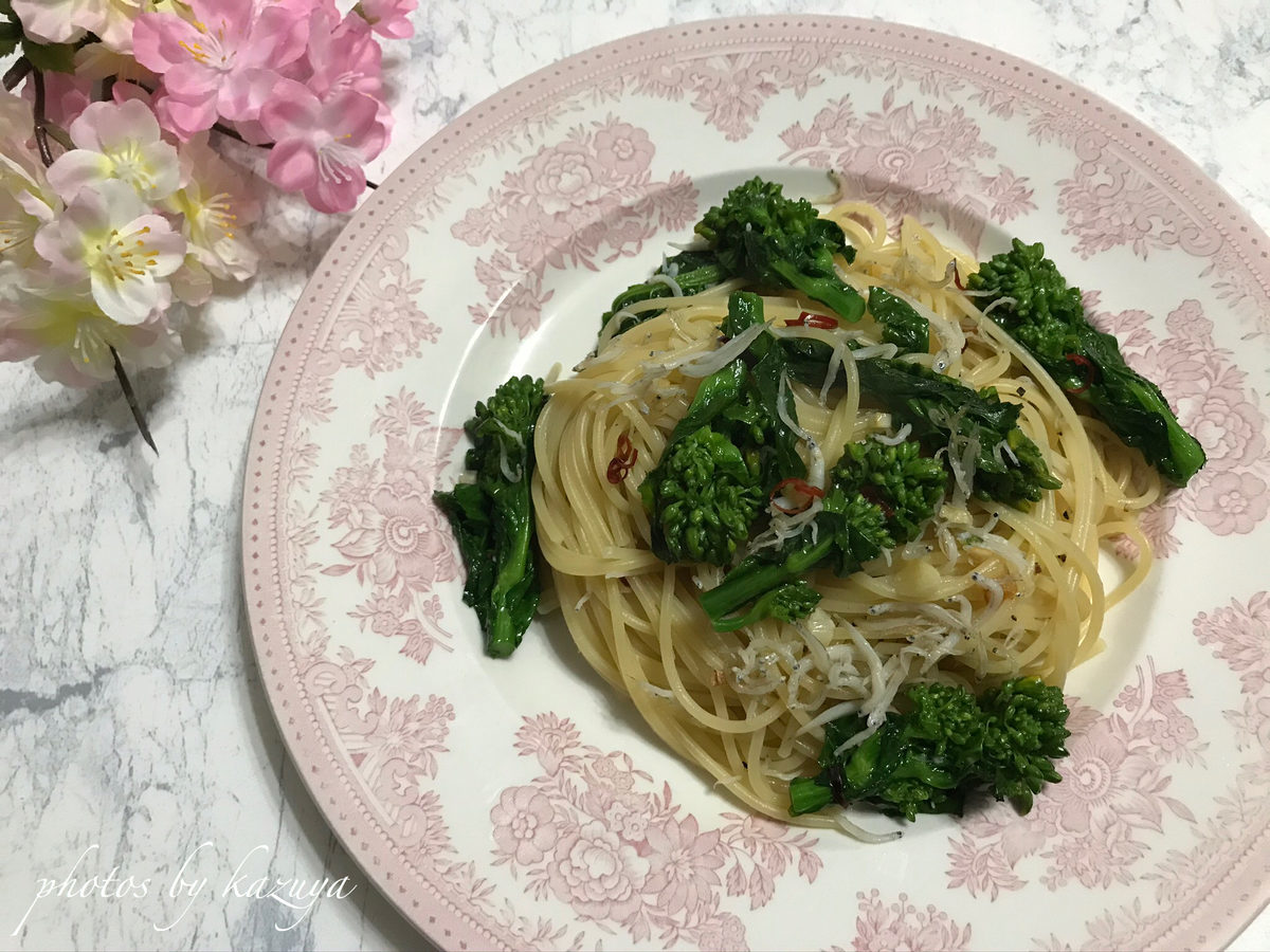 菜の花としらすのペペロンチーノ 週末シェフの家呑みレシピ
