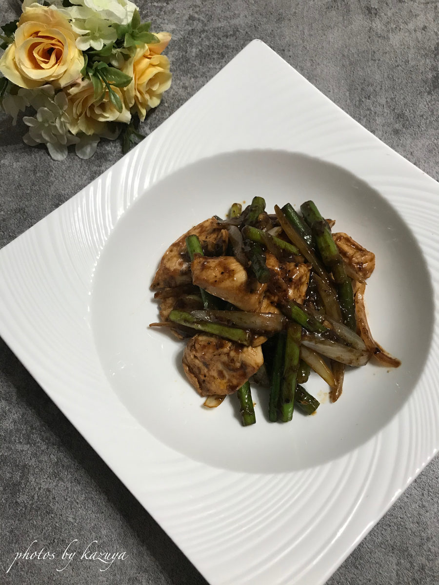 鶏むね肉とニンニクの芽の中華炒め