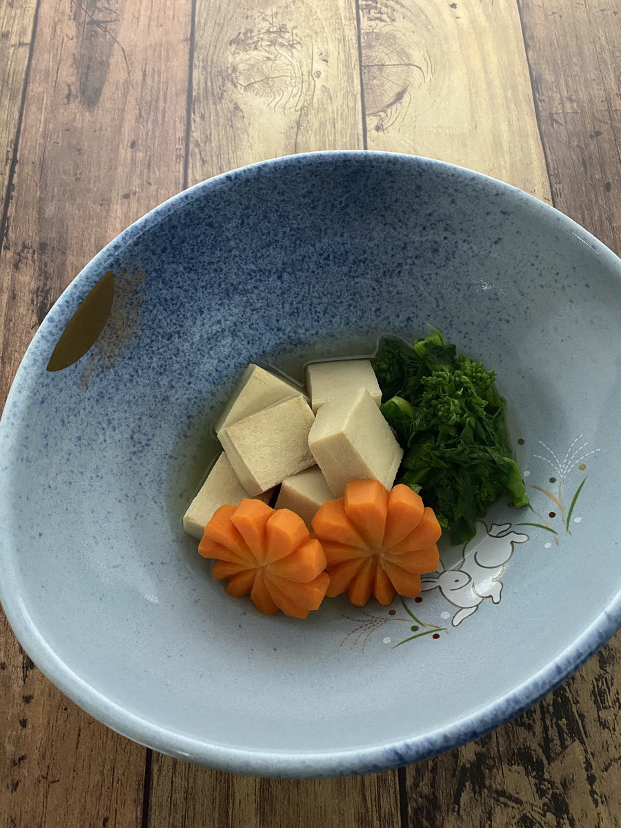 高野豆腐と菜の花のさっと煮