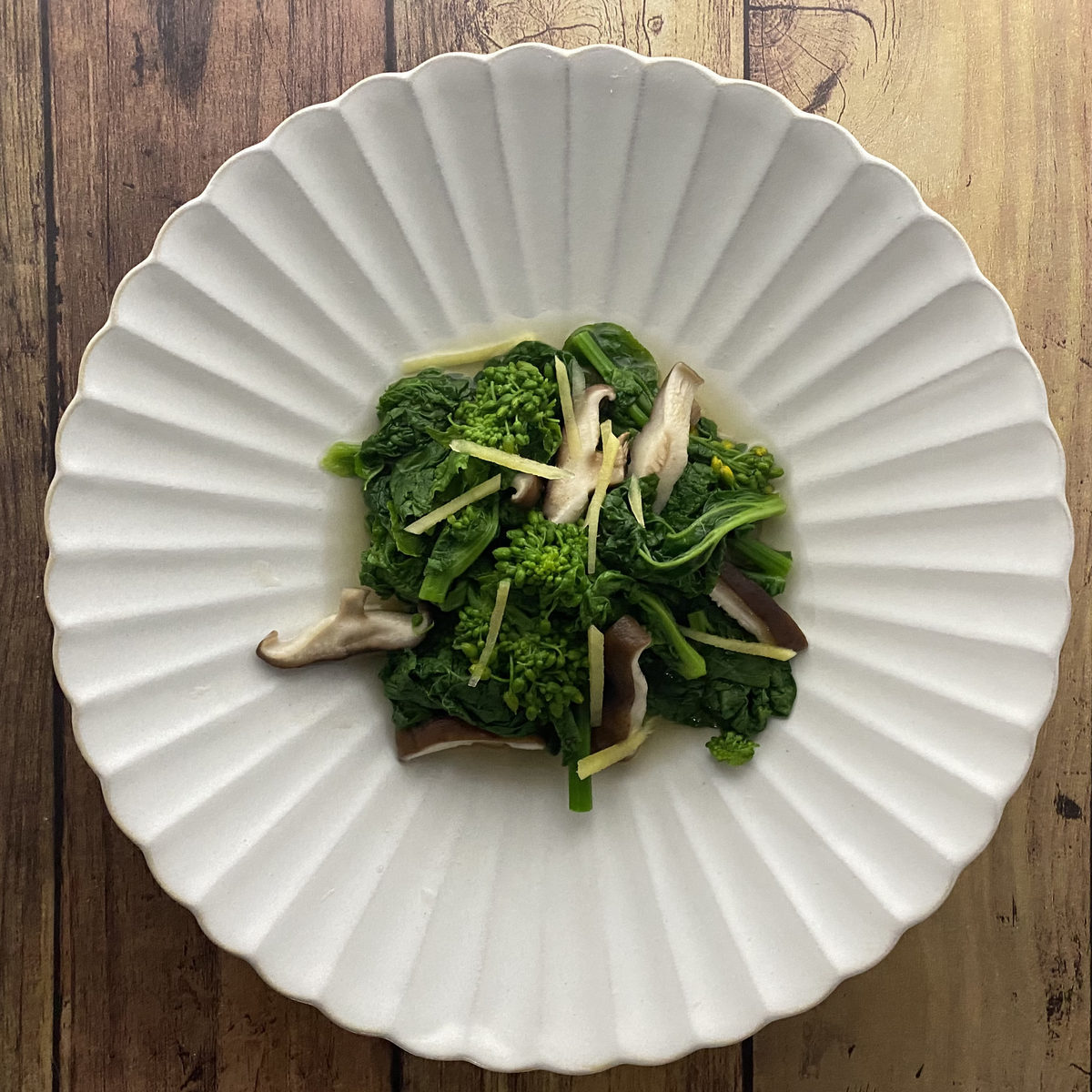 菜の花と椎茸の煮浸し 週末シェフの家呑みレシピ