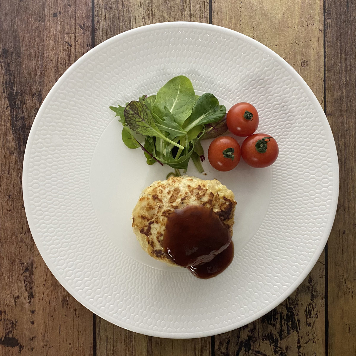 鶏むね肉de基本のハンバーグ