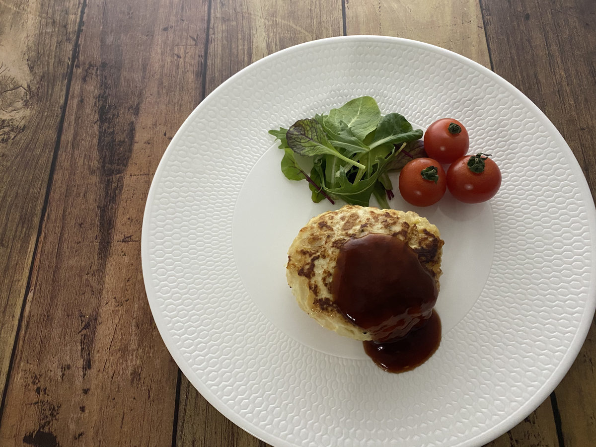 鶏むね肉de基本のハンバーグ