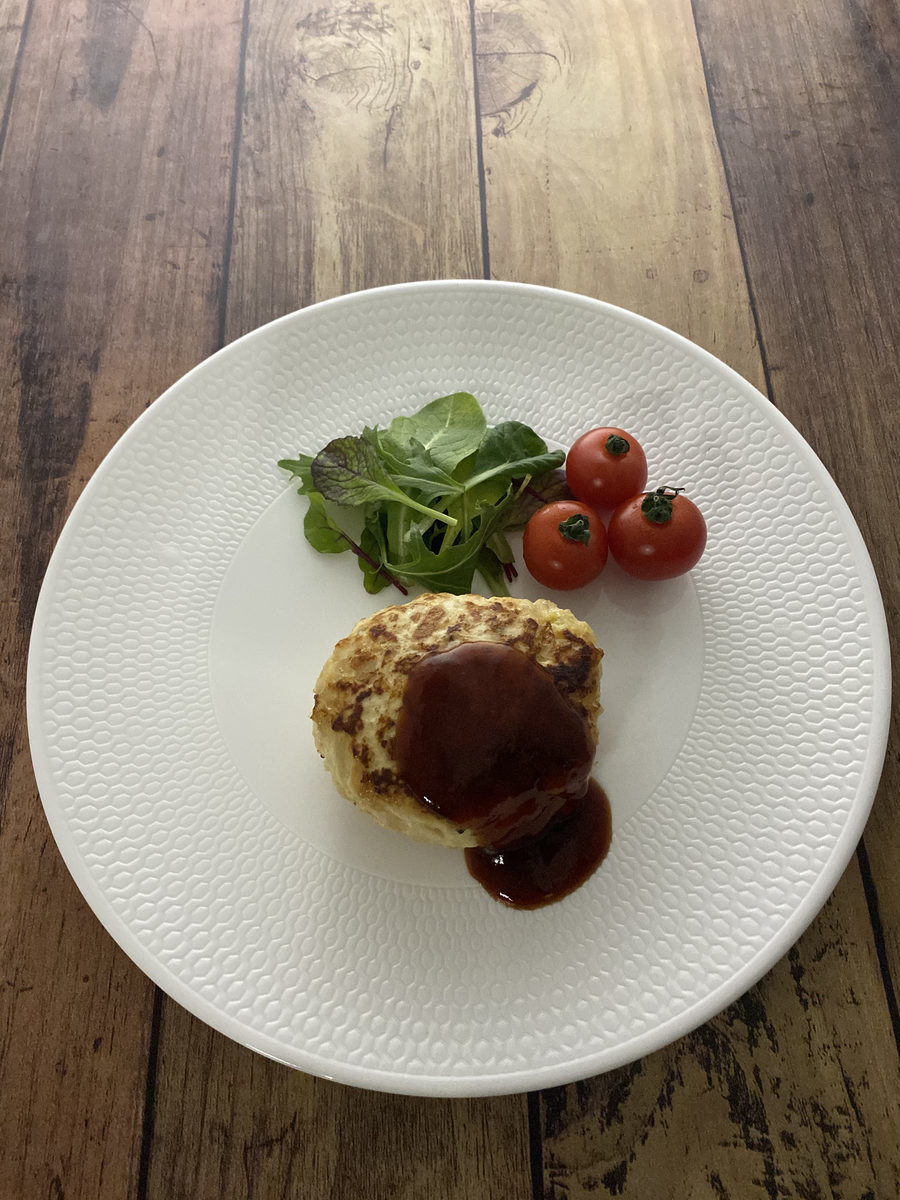 鶏むね肉de基本のハンバーグ