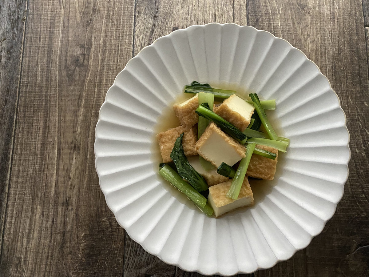 厚揚げと小松菜の煮浸し