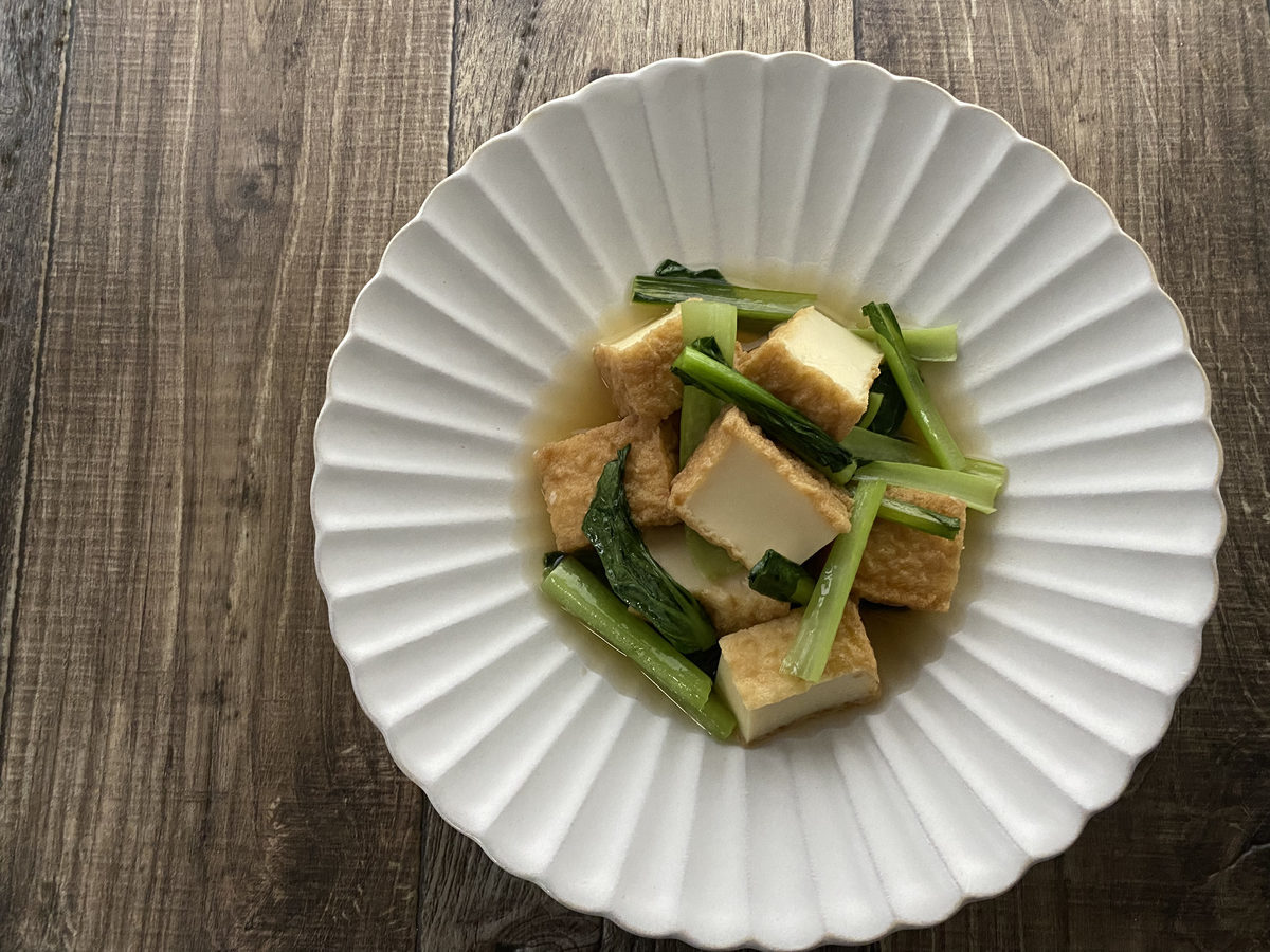 厚揚げと小松菜の煮浸し
