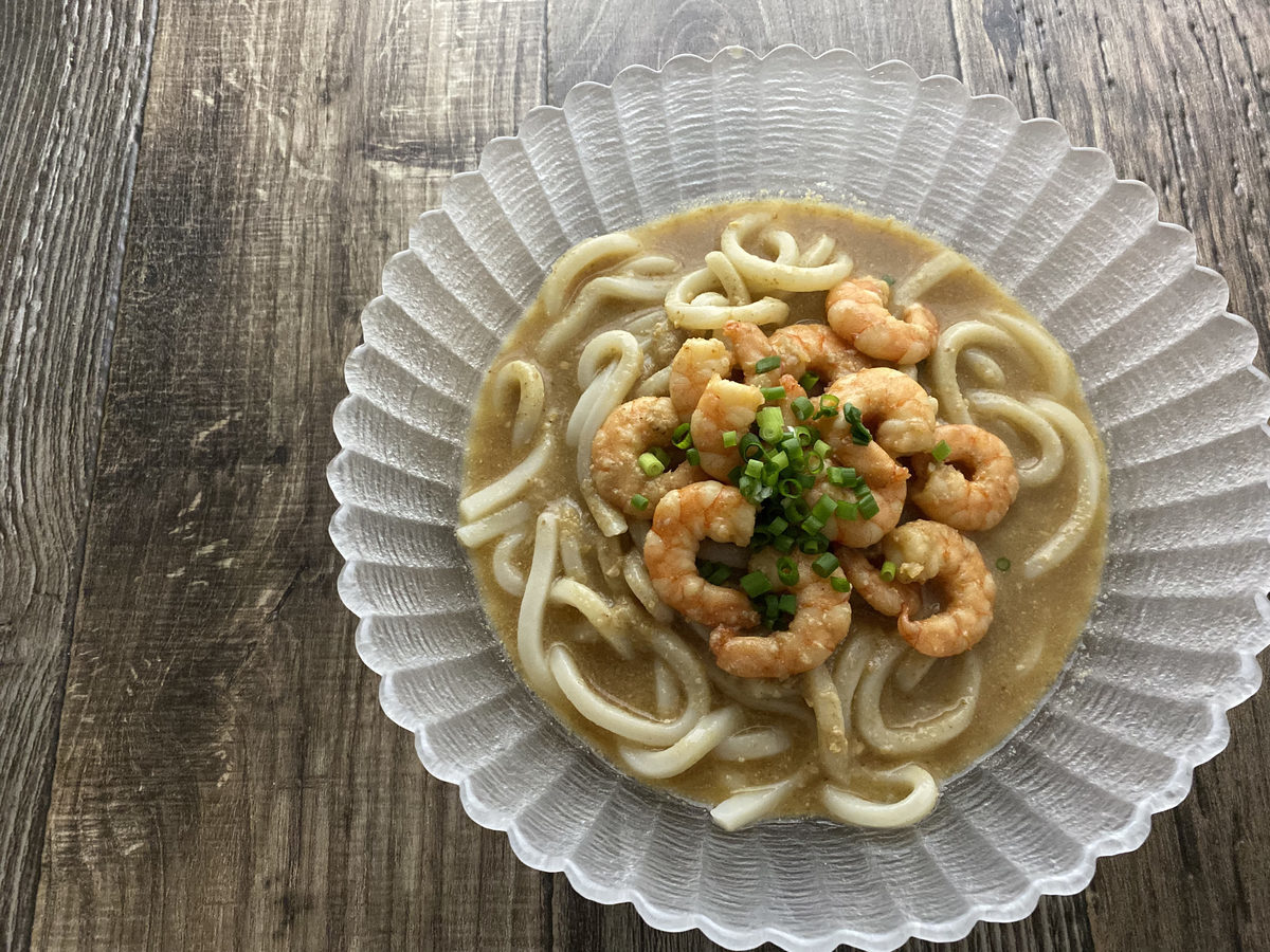 エビの冷やしごまだれうどん