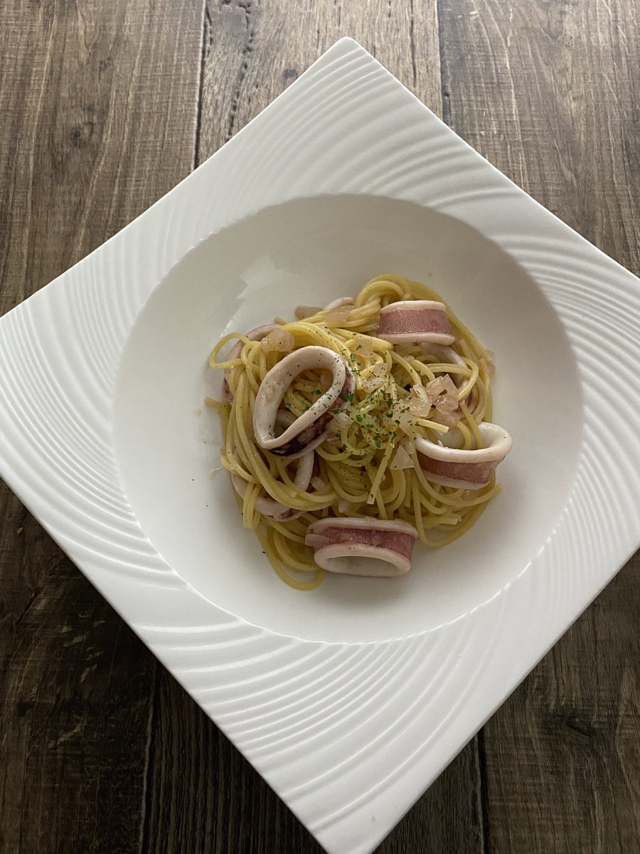 いかのガーリックパスタ