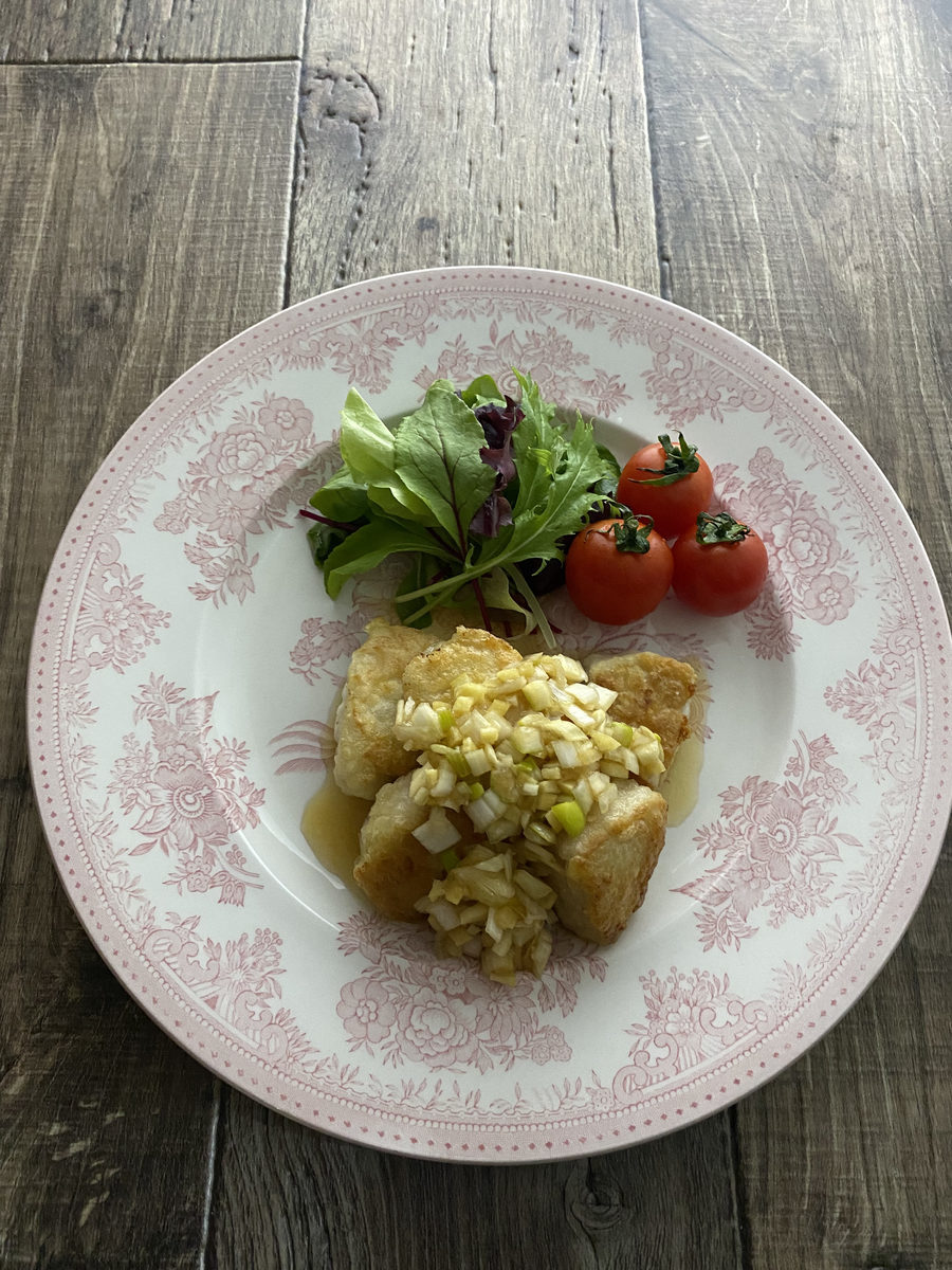 鶏むね肉の揚げない唐揚げ 下仁田ねぎソース