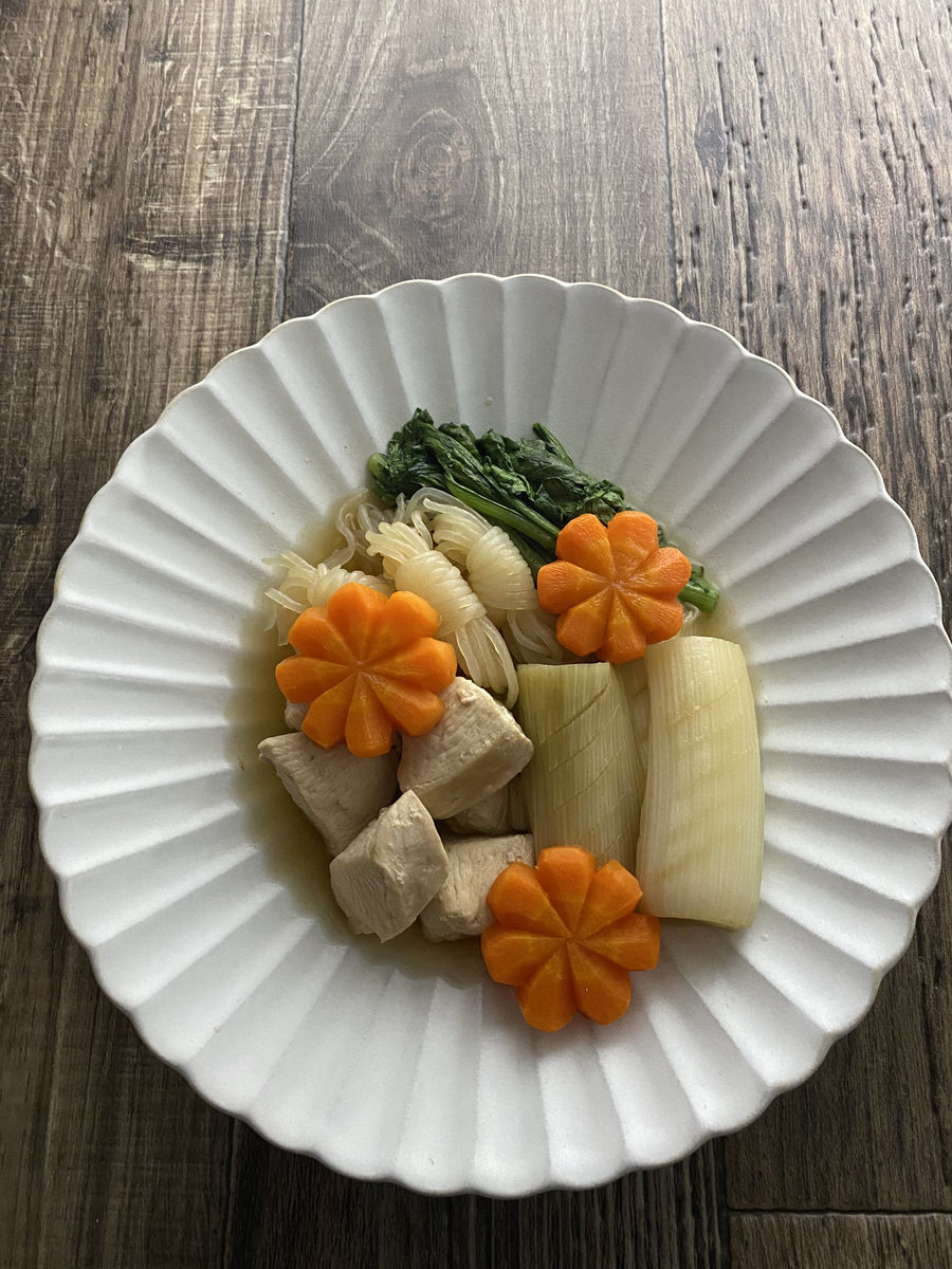 鶏むね肉の下仁田ねぎのすき焼き風