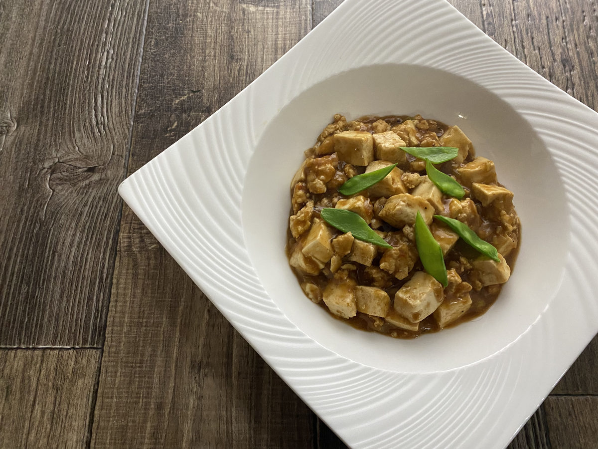 鶏むね肉de赤味噌麻婆豆腐