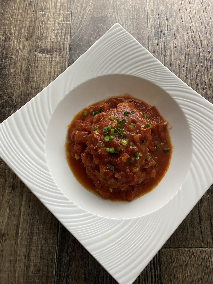 鶏むね肉の和風煮込みハンバーグ