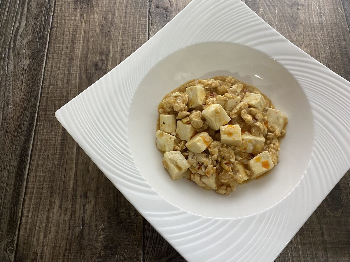 玉ねぎde鶏むね肉の麻婆豆腐