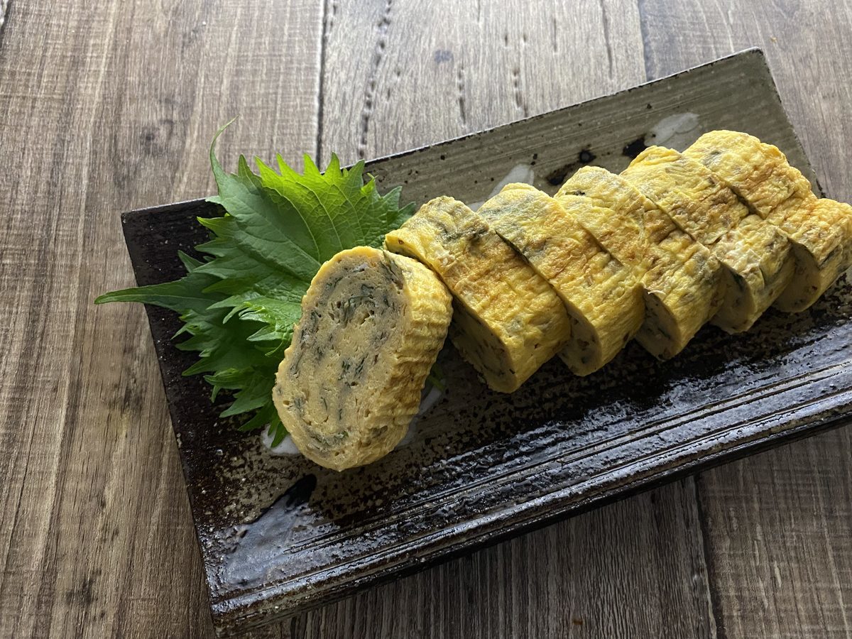 大葉の厚焼き卵 週末シェフの家呑みレシピ