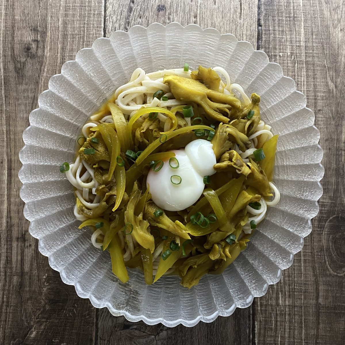 舞茸の冷やしカレーうどん